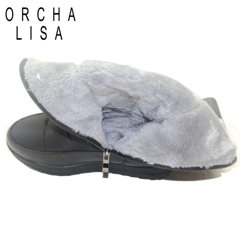 ORCHA LISA/брендовые толстые плюшевые высокие теплые зимние сапоги до колена Теплые