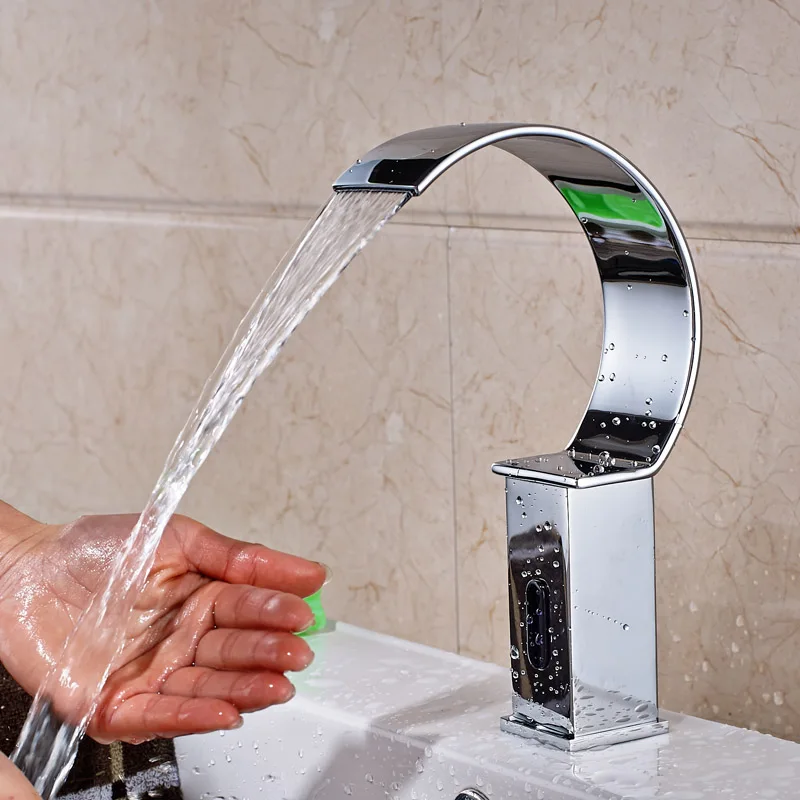 Крепление на бортике Водопад для ванной комнаты Автоматическая Бесконтактный