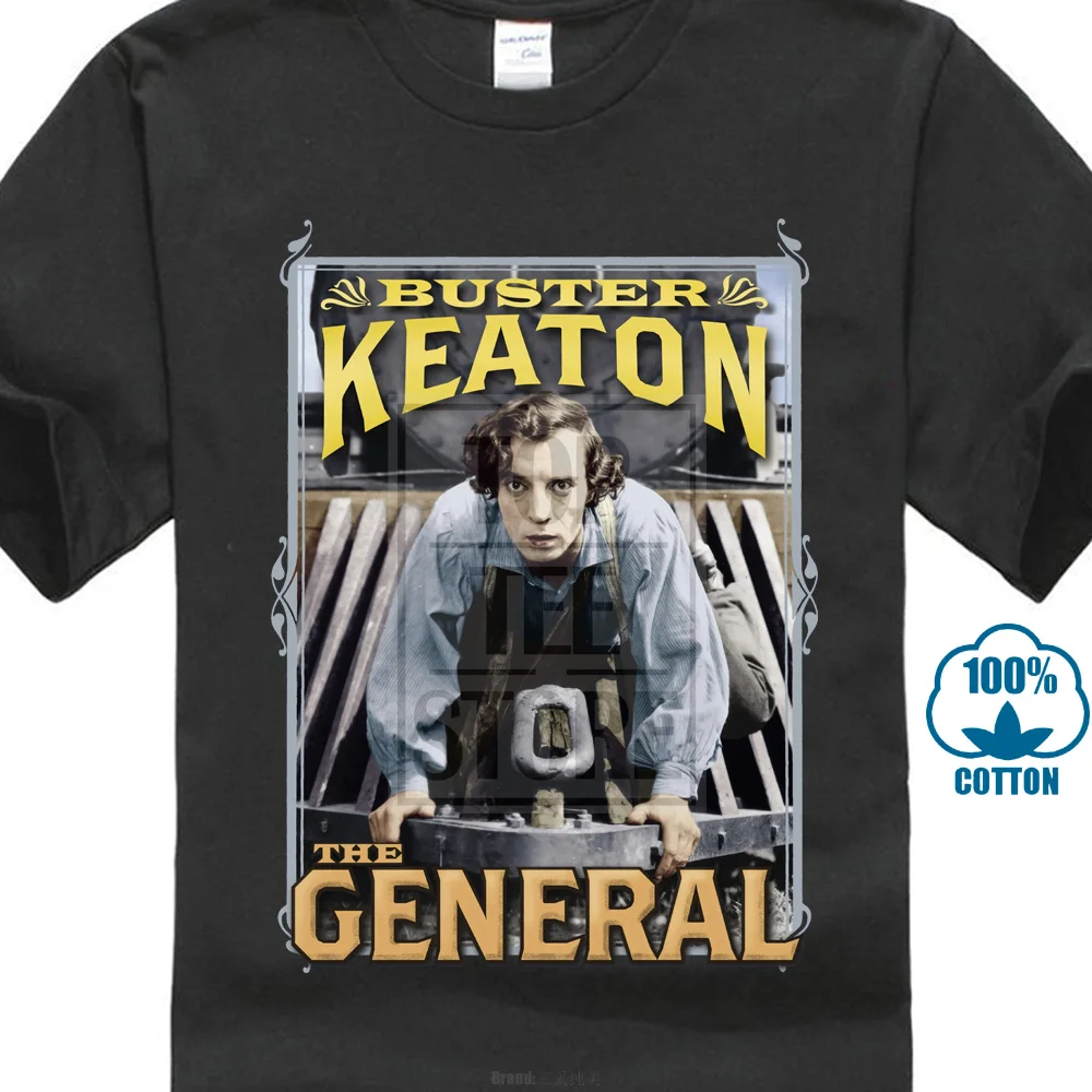 Мужские Забавные футболки Buster Keaton The General Movie уличная модная футболка с черепом