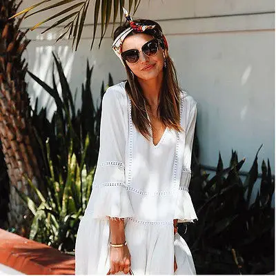 Летняя женская одежда платья белое свободное повседневное шифоновое летнее Мини