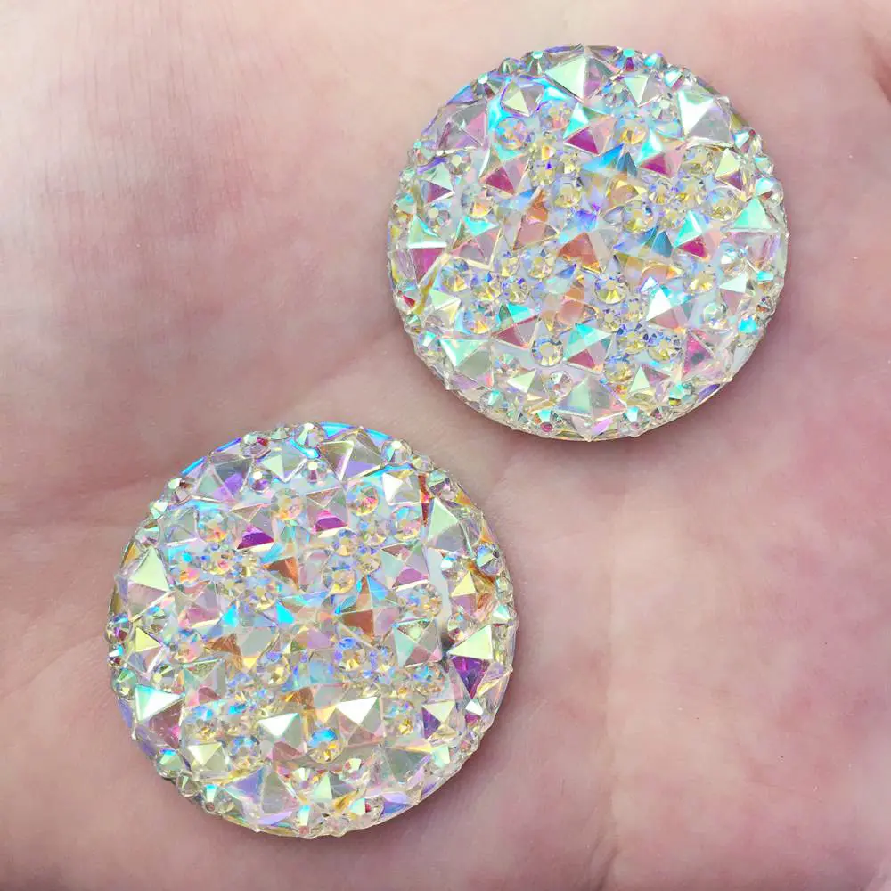 Многоразовый Блестящий AB каучук круглый крокодиловая кожа плоская задняя часть