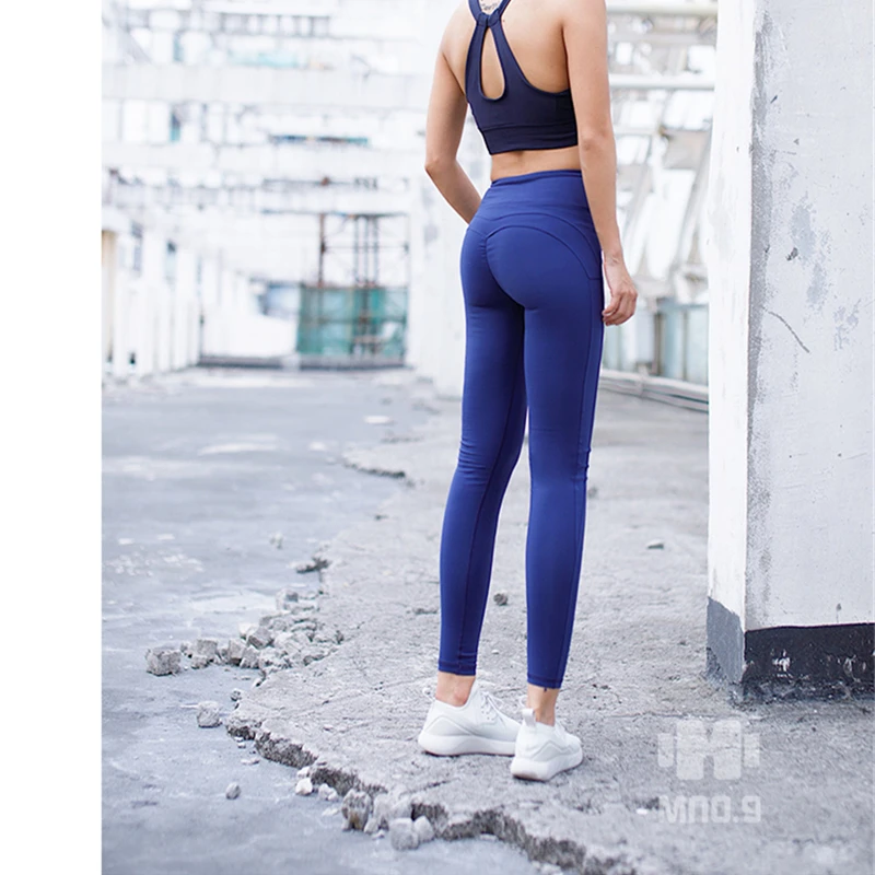 IIOHO однотонные спортивные Леггинсы женские Компрессионные M Line Butt Lift леггинсы для