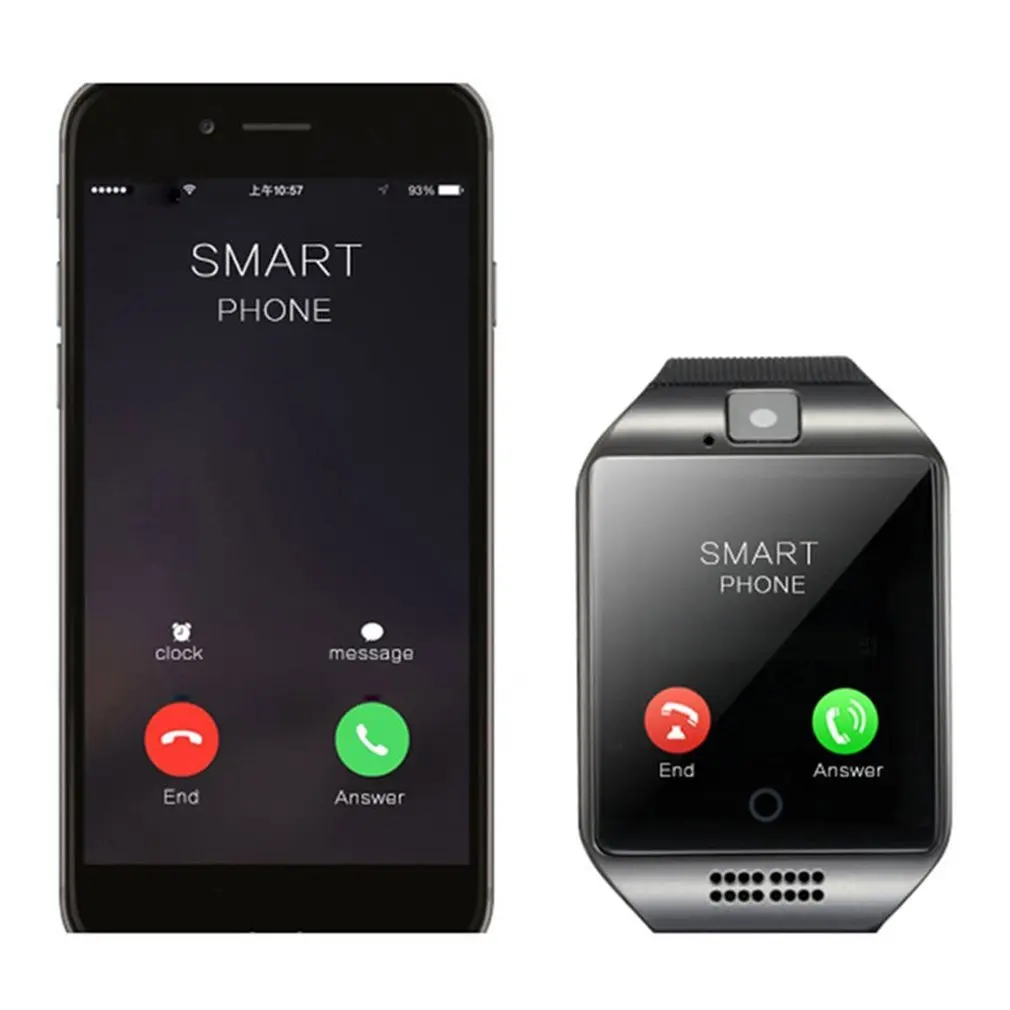 Q18S Bluetooth Смарт часы телефон с камерой TF SD sim карта слот монитор сна сенсорный экран