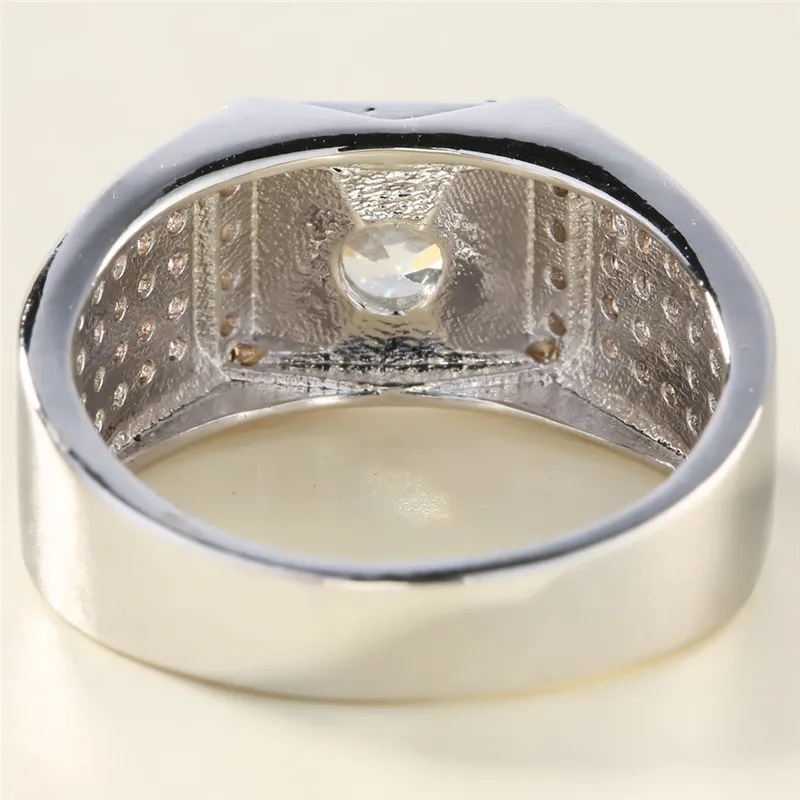 Мужское кольцо кольца на палец с фианитом ААА высококачественный Блестящий