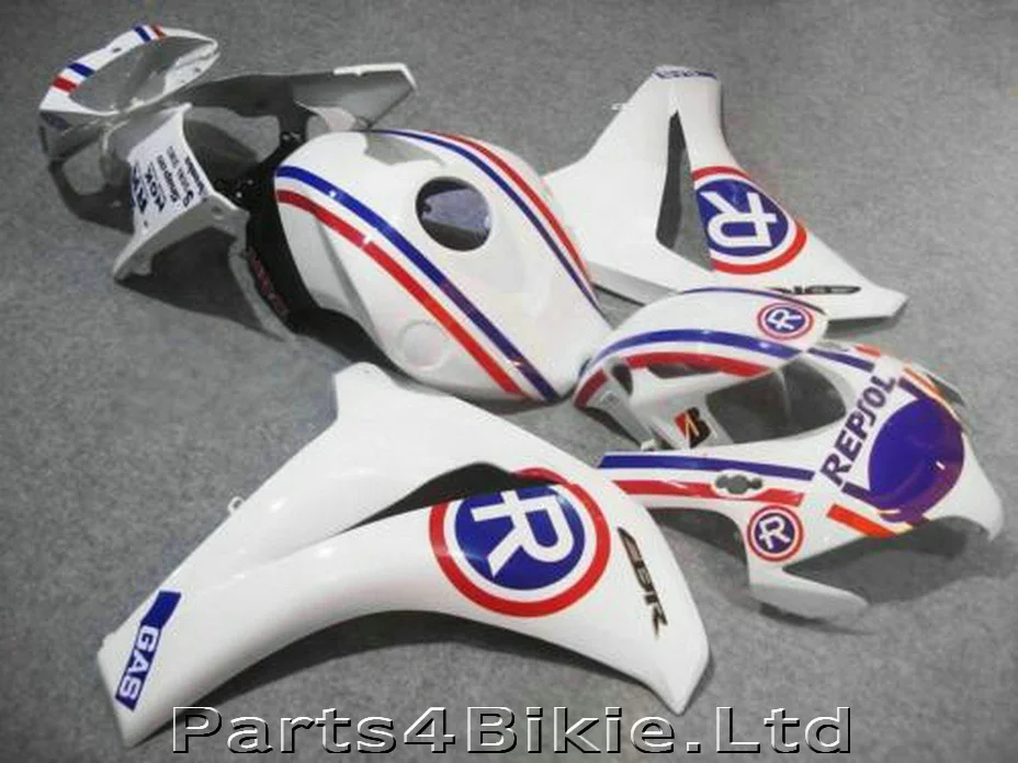 100% комплект обтекателей для литья под давлением Honda CBR1000RR 08 09 10 11 белый синий 2008-2011