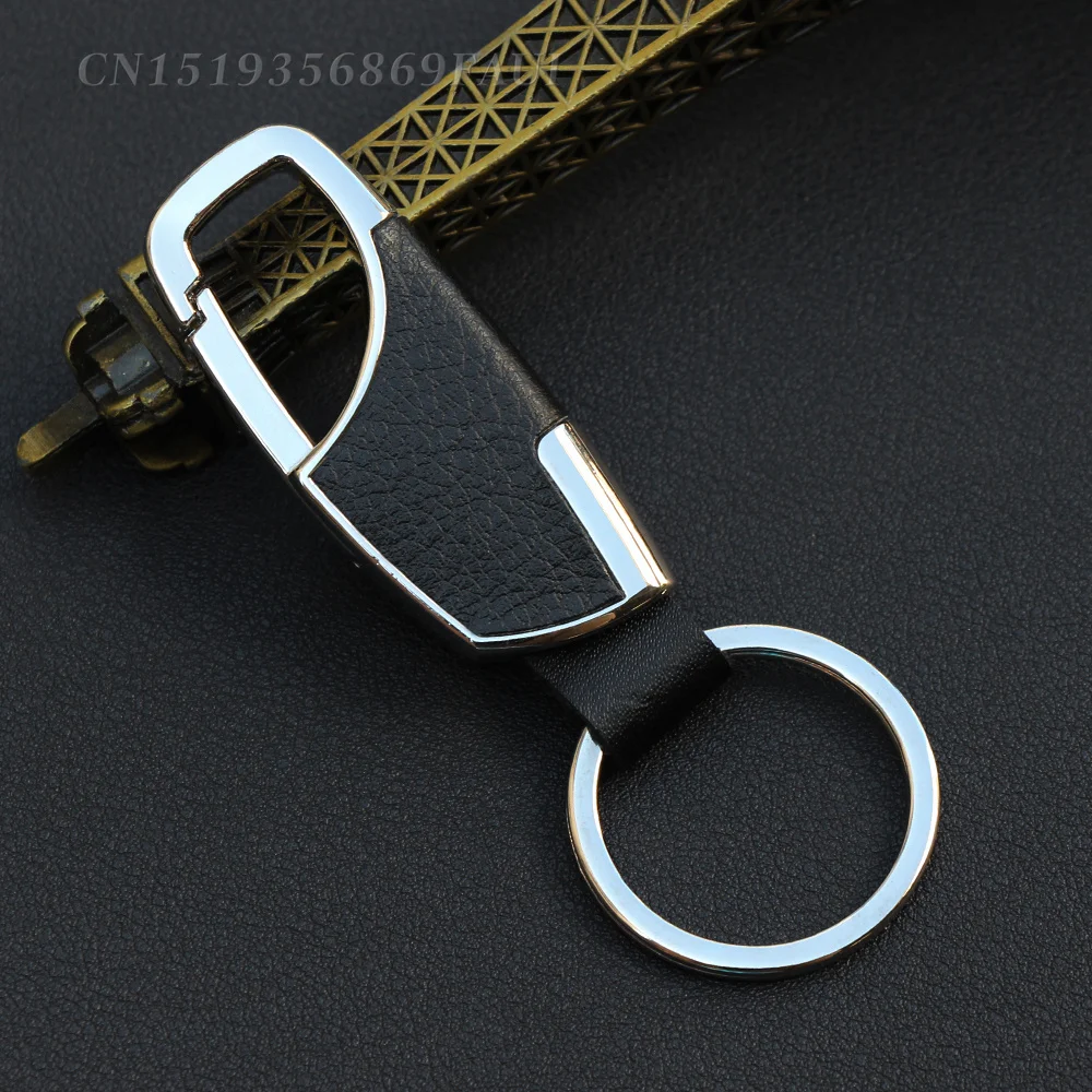Автомобильный стильный новый модный мужской кожаный металлический брелок для