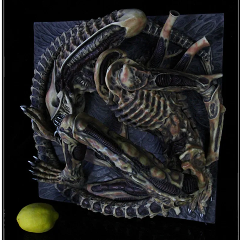 Alien Xenomorph 1/3 GK статуя из смолы ретро рельефные настенные Подвески украшения фигурка Коллекция Модель игрушки X635