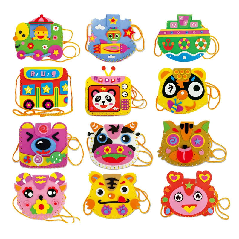 1PCS Multicolor Kids DIY Hand-made Paste Backpack Model Building Kits Educational Toys Assembling Classic Toy | Игрушки и хобби