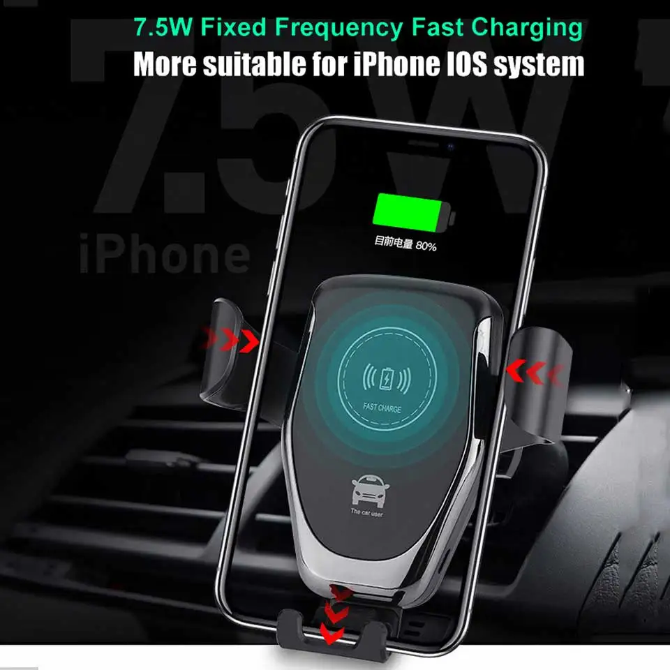 Wireless Charger Power Bank Automatic Clamping Mount Fast Charging Phone For iPhone/Android 10w | Электроника