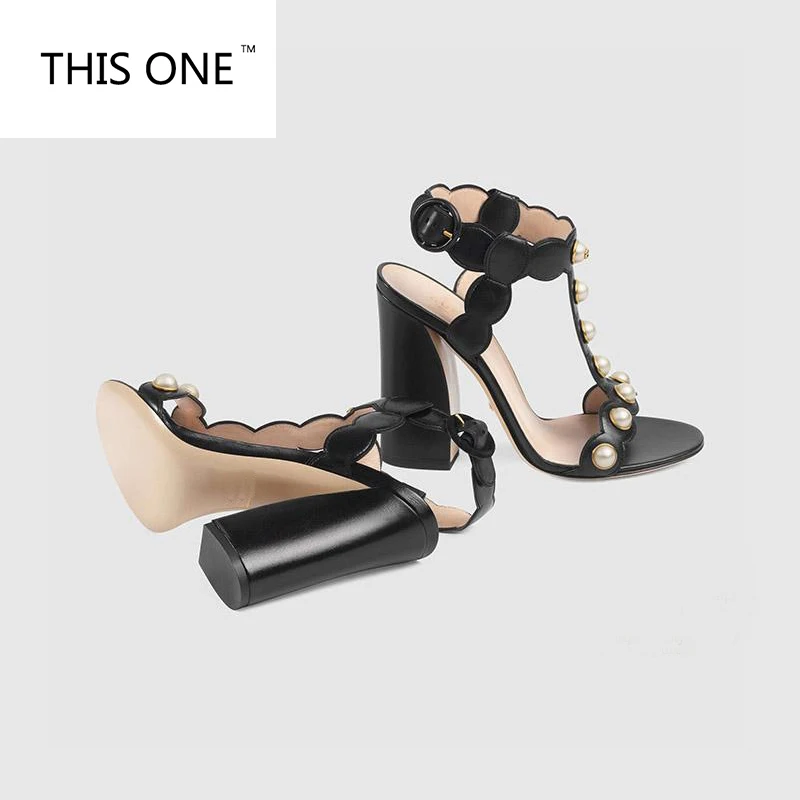 Сандалии женские из воловьей кожи босоножки на квадратном каблуке повседневная