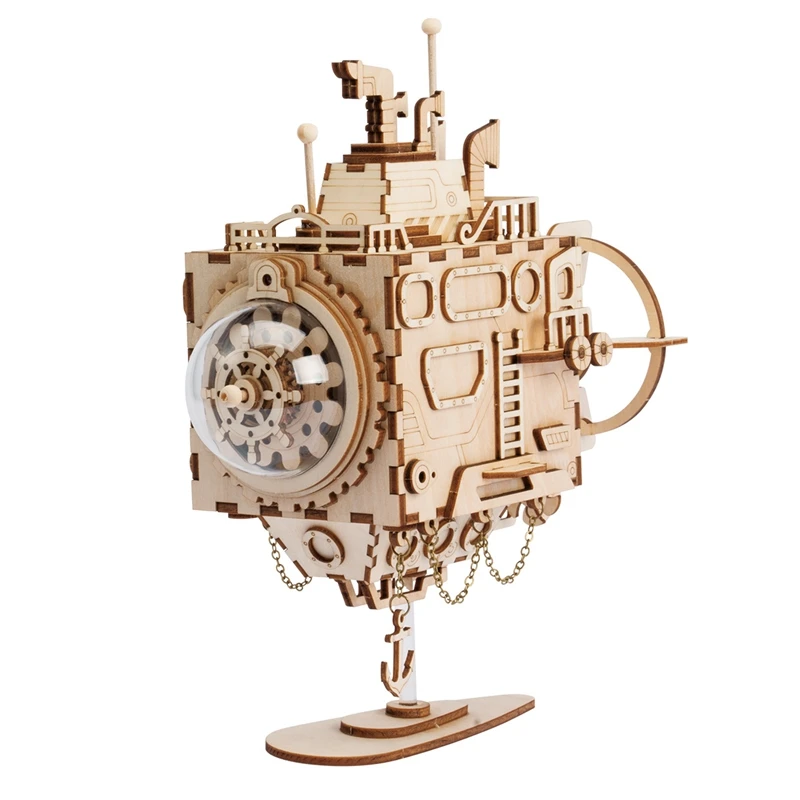 Robotime DIY Steam Punk модель подводной лодки с музыкальной шкатулкой деревянные