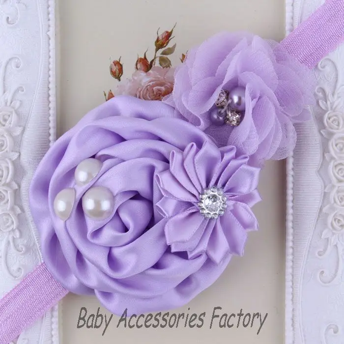 Chic Kids Elastic Headbands Girl Pearl Rhinestone Flower Headband Hair Accessories Christmas Hairbands FD01 | Детская одежда и