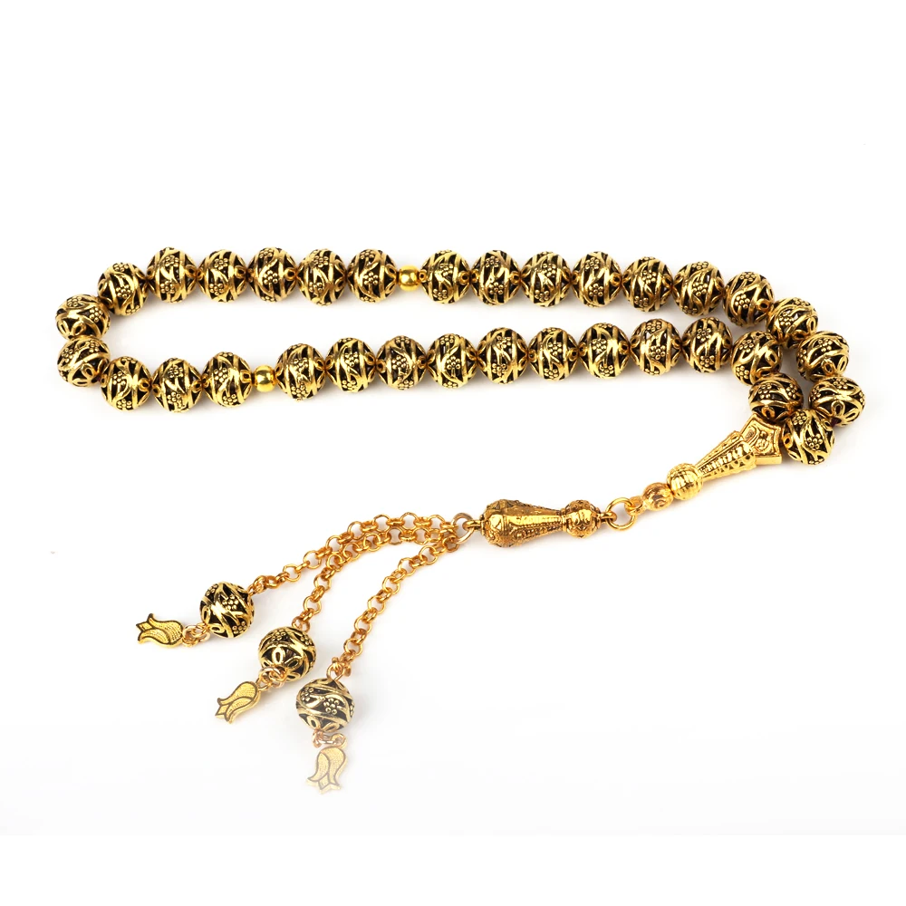 Tasbih магазин свадебный подарок Ретро Позолоченные мусульманские четки|gold gifts|rosary