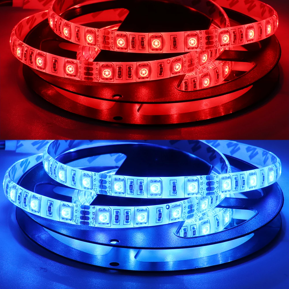 5050 RGB светодиодный светильник 12 В/24 В 60 Светодиодный s/m водонепроницаемый IP65 5050 белый/теплый белый/RGB гибкая лента светодиодный светильник 5 м/лот