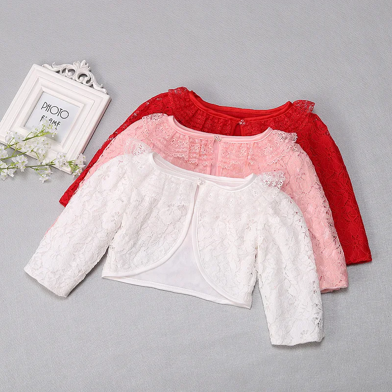 New Baby Girls Bolero Toddler Long Sleeves Lace Short Jacket Fashion Newborn Coat for Wedding Party | Детская одежда и обувь
