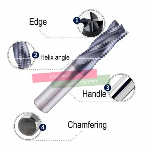 

4 Flutes Milling tools Roughing End Mill cutter Rough cutter CNC router bits,4MM/6MM/8MM/10MM/12MM