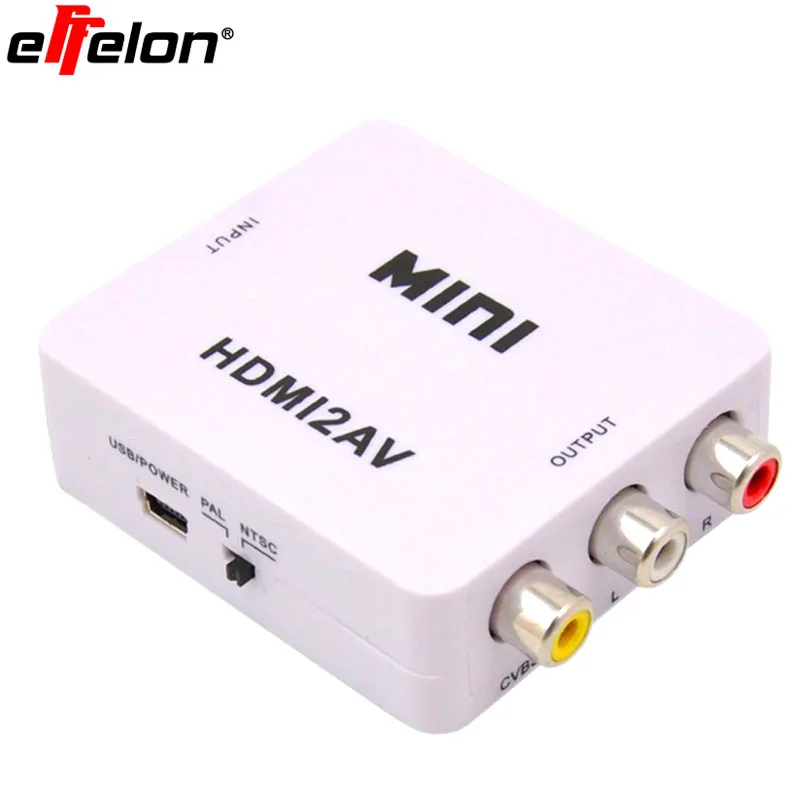 Effelon 1080 P HDMI К AV 3RCA CVBS композитного видео конвертер адаптер Поддержка PAL/NTSC USB