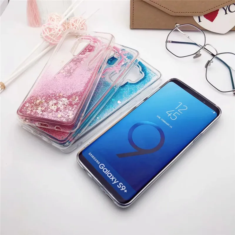 Чехол для Samsung Galaxy S7 Edge S8 S9 S10 Plus S10E E чехол с динамическим жидким блеском и зыбучим