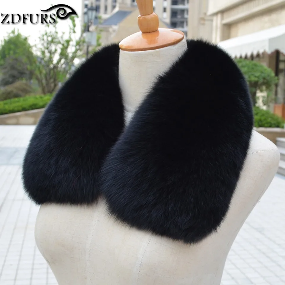 ZDFURS* натуральный Лисий меховой воротник шарф Женская шаль обертывания Болеро шеи теплый палантин горячая Распродажа кольцо шарф женский ZDC-163005