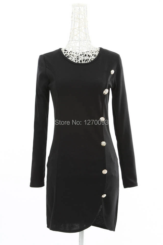2015Winter warm dress Women Cotton Bottomed Winter Dress Ladies Evening Clothes Party gown Long Sleeve Button Casual | Женская одежда