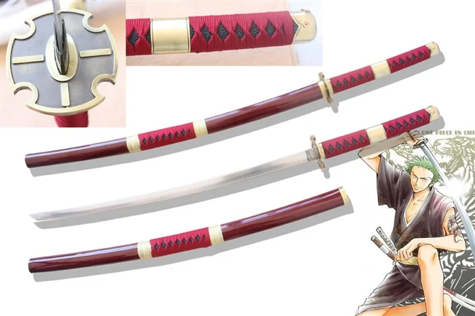 S2629 японское аниме ONE PIECE RORONOA ZORO SHUSUI WADO ICHIMONJI YUBASHIRI SANDAI KITETSU кисть в виде меча HAMON BLADES
