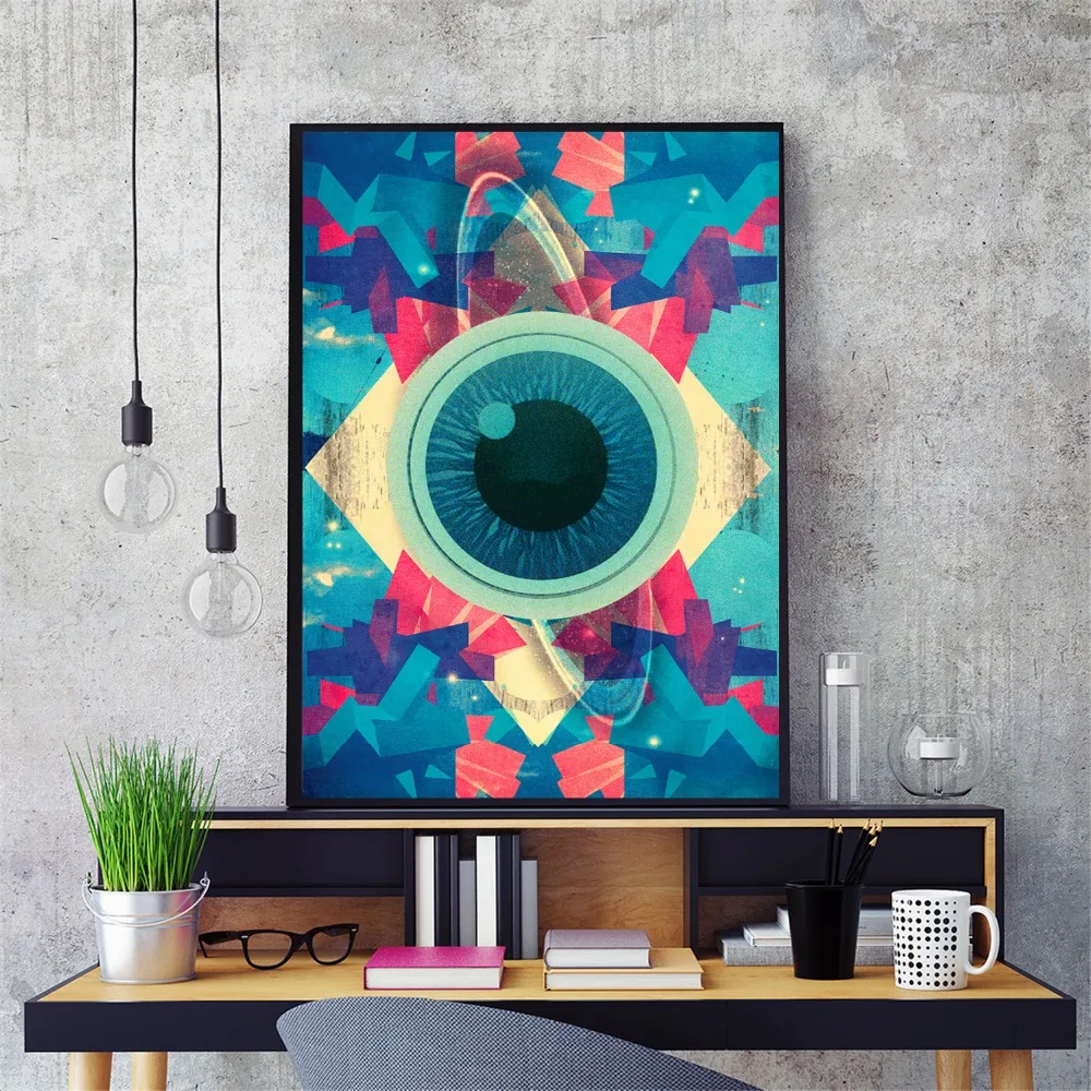 

Psychedelic Abstract Eye Cotton Canvas Art Print Painting Poster Wall Pictures For Living Room Decoration Home Decor No Frame