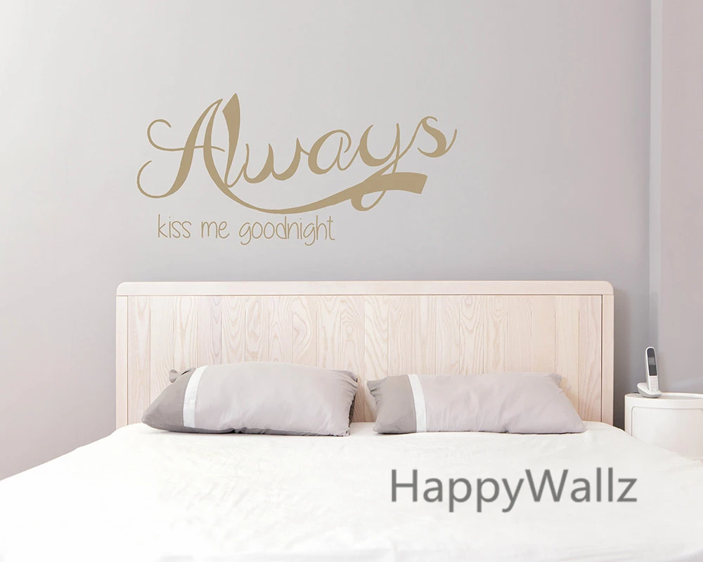 

Family Love Quote Wall Sticker Always Kiss Me Goodnight Quote Wall Decal DIY Family Wallpaper Wall Sticker Custom Colors Q6