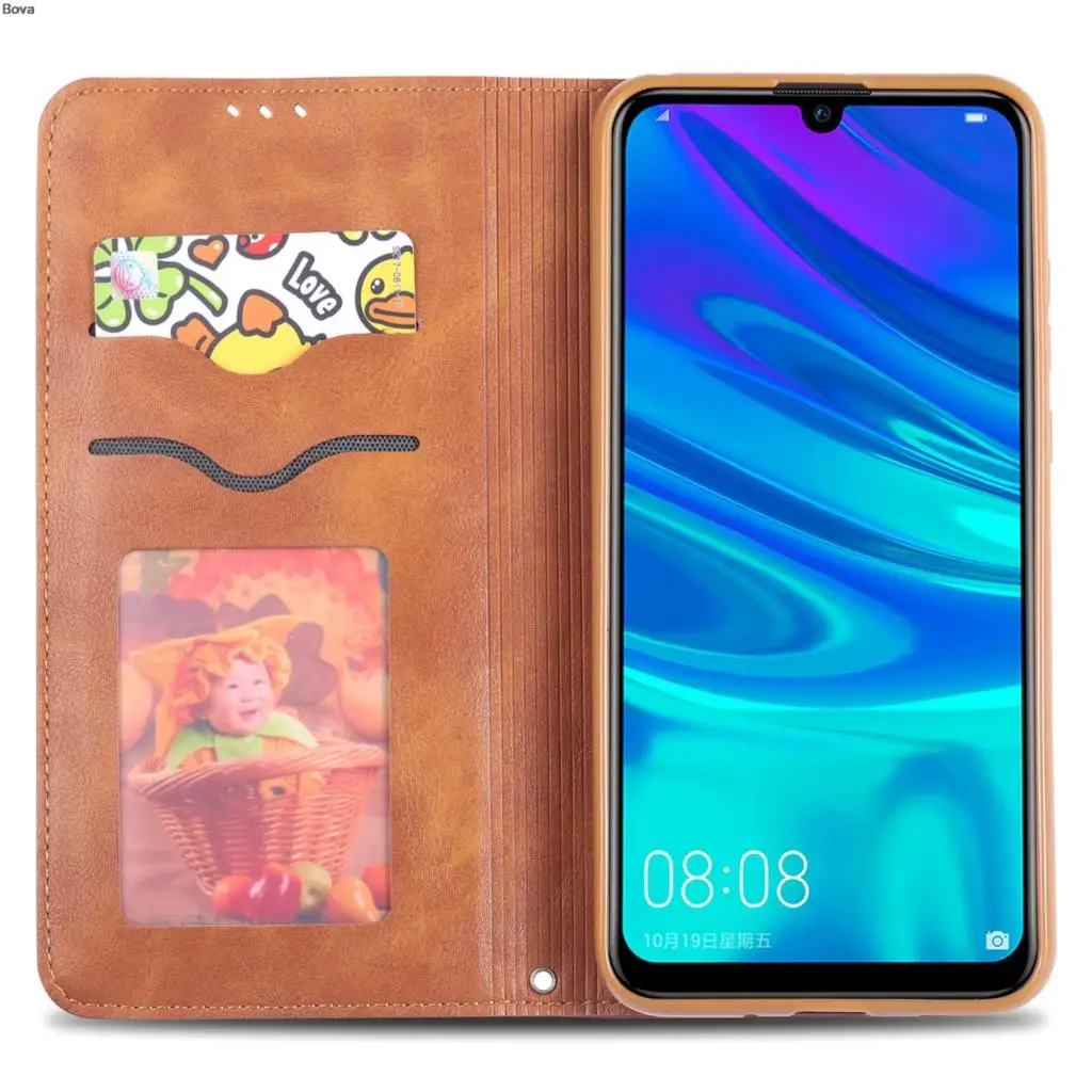 Чехол из искусственной кожи в стиле ретро для Huawei Y5 2019 магнитный чехол бумажник