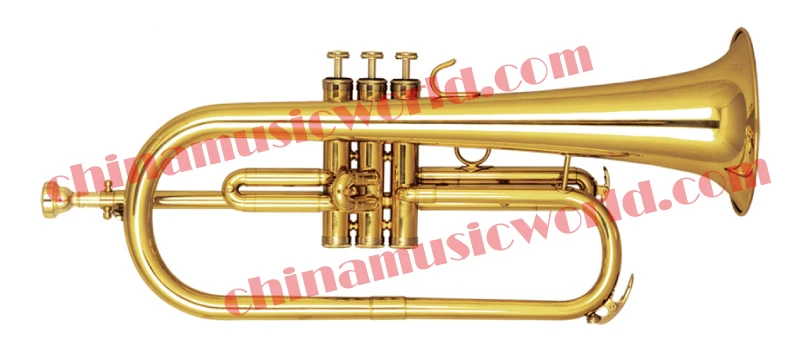 Китайский музыкальный мир желтая латунная флугелевая труба (CMWFH 1100)|flugelhorn trumpet|brass