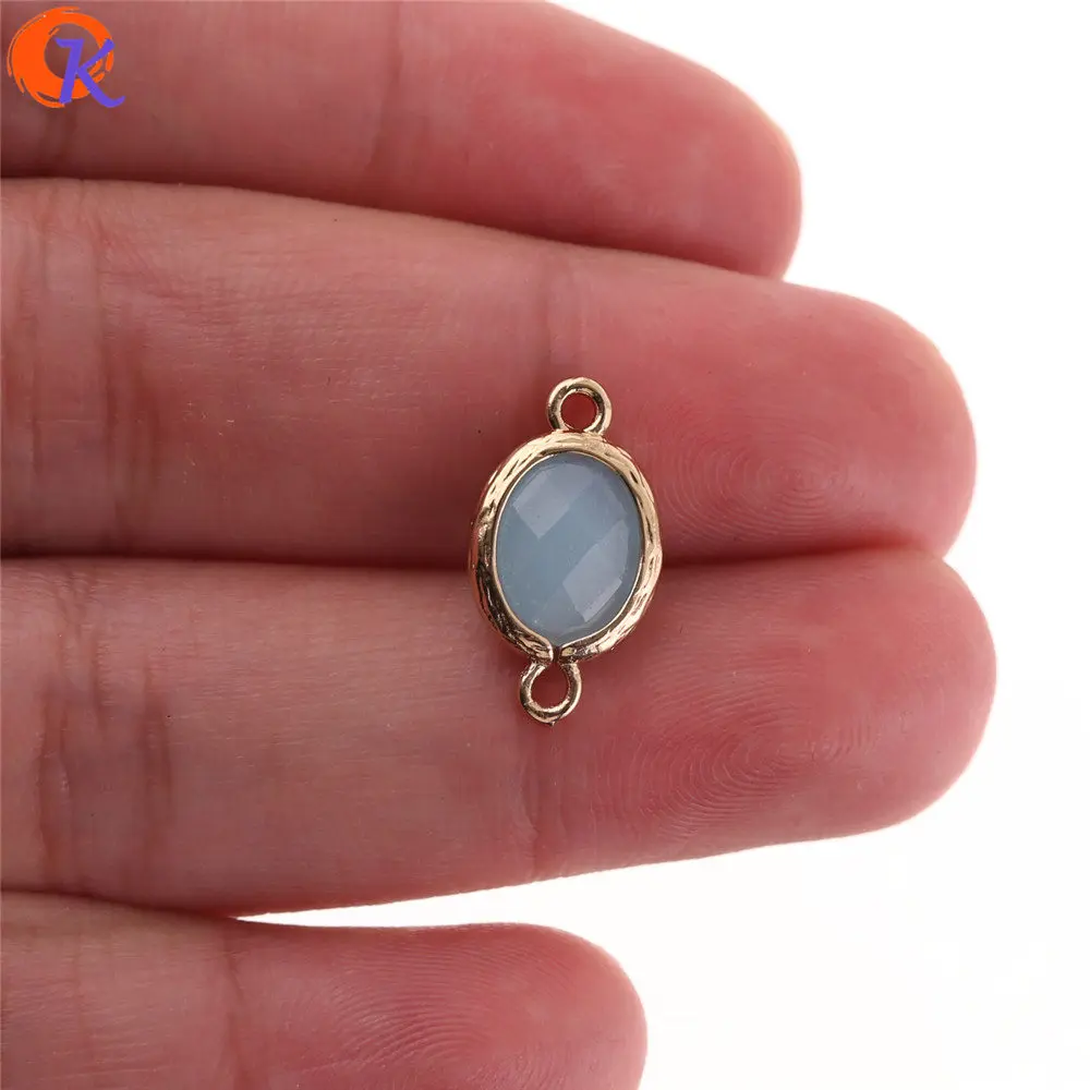 Light Blue Solid Cordial Дизайн 50 шт 10*18 мм аксессуары для ювелирных изделий/коннекторы с кристаллами/DIY Изготовление сережек/амулеты ювелирные изделия/ручная работа/фурнитура для сережек - Цвет: Light Blue Solid