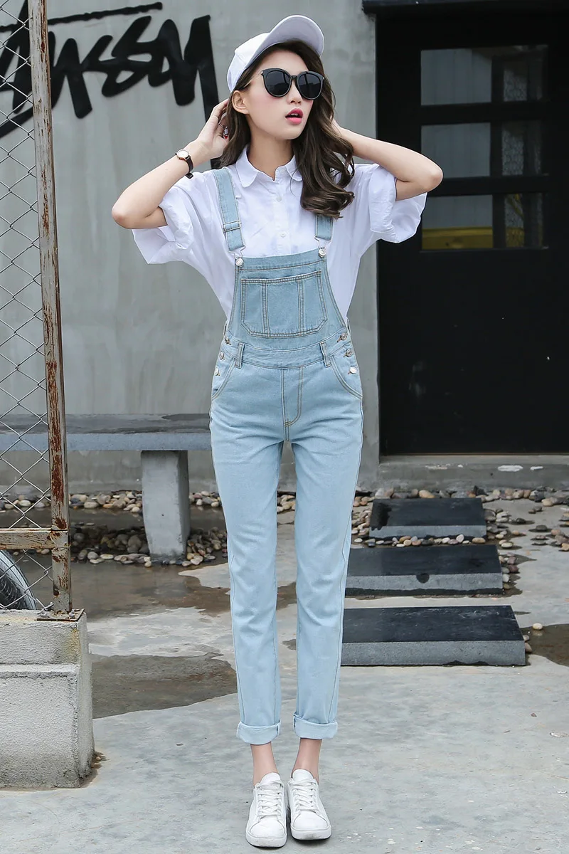 S L джинсы женский комбинезон джинсовый комбинезоны корейский стиль длинные