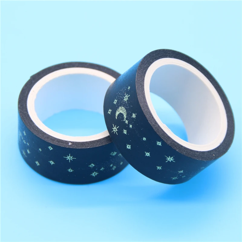 1 шт. Маскировочная лента в виде черной Луны и звезд 5 см X м|gift wrapping sticker|masking tapepaper