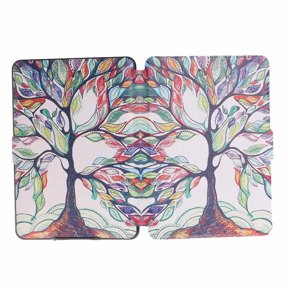 Colorful Tree Оптом; Прямая ; тонкий Искусственная кожа Чехол-книжка защитный чехол-книжка в виде ракушки кожного покрова для Amazon Kindle Paperwhite 1/2/3(6 дюймов - Цвет: Colorful Tree