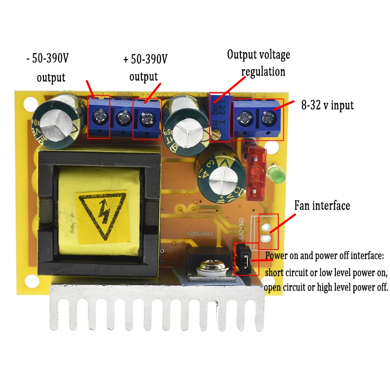 DC повышающий преобразователь постоянного тока с 8 32V до 45 390V высокая Напряжение