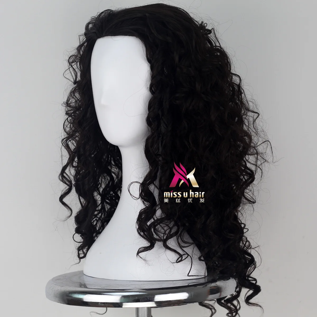 Парик мужской из Моаны принца с черными пушистыми длинными волосами кудрявыми