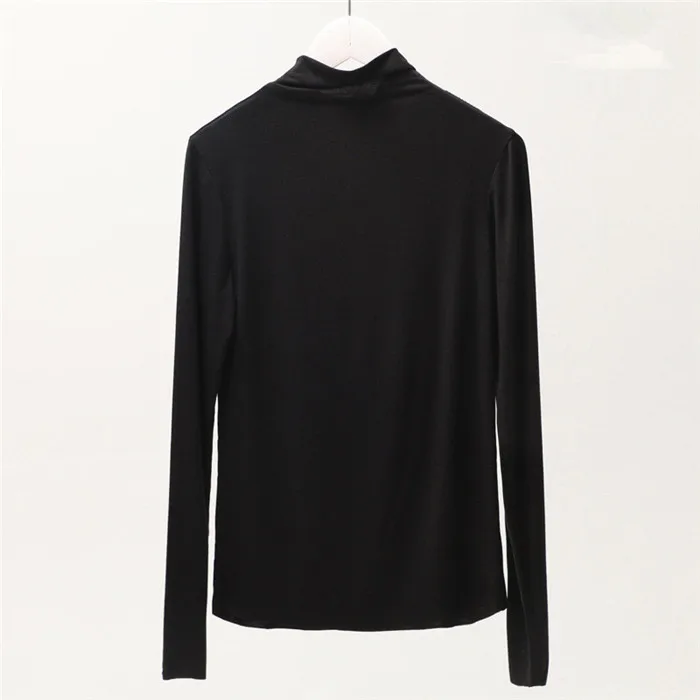D00317 black Водолазка с длинным рукавом женская футболка хлопок Футболка тонкая футболка в стиле Харадзюку женские Топы Camiseta Mujer Футболка женская - Цвет: D00317 black
