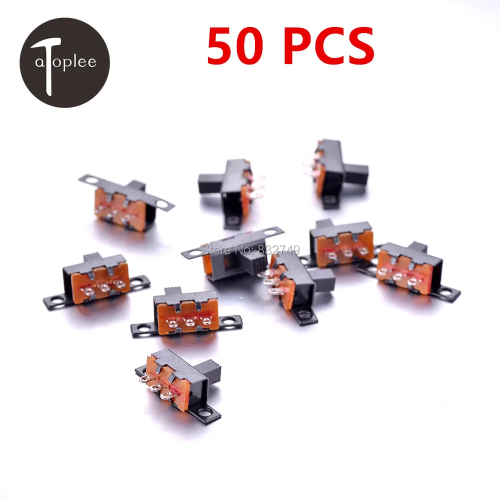 Новый 50 шт. скользящий переключатель SPDT 1P2T 2 положения 3 Pin PCB панель вертикальный