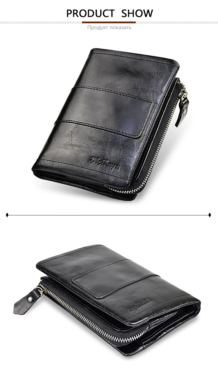 DICIHAYA RFID защита от кражи, сумка для монет на молнии, мужские кошельки из натуральной кожи, дизайнерский мужской кошелек известного бренда, мужские кошельки для денег, кошельки