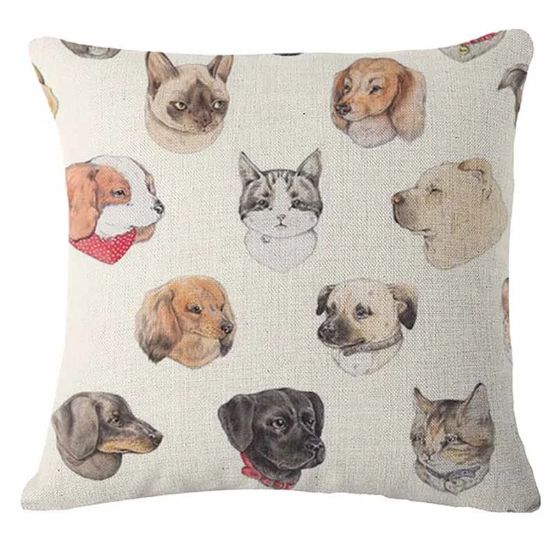 Скандинавский такса бык Терьер Собаки с принтом на тему собак диван подушка для