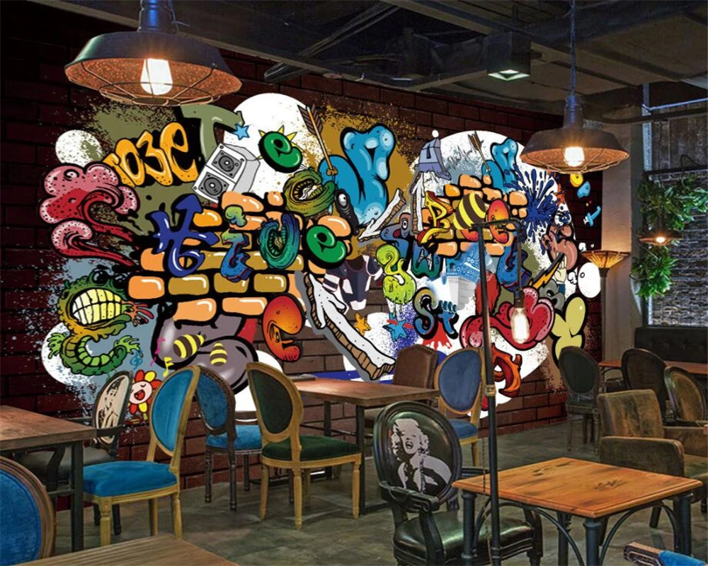 Пользовательские обои Beibehang в европейском стиле крутые граффити декоративные