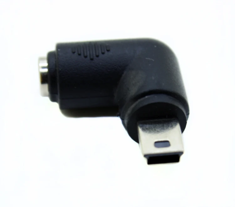 10 шт./лот 90 градусов правый угол мини USB Тип B папа к DC 5 5/2 1 мм кабель питания