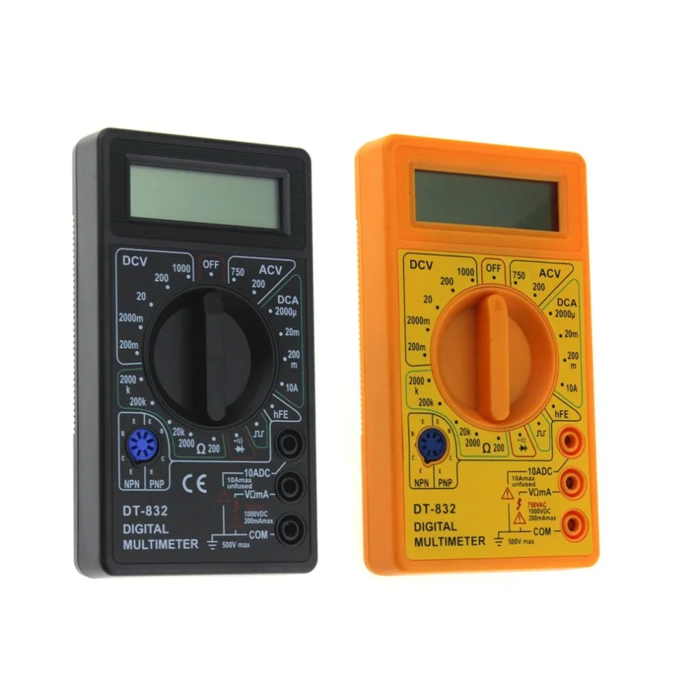 DT 832 Цифровой мультиметр 1999 отсчетов AC/DC Ампер Вольт Ом тестер Вольтметр
