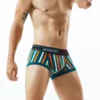 Трусы-боксеры SEOBEAN для мужчин, хлопковые, с низкой талией, в полоску, боксеры для геев, 2018