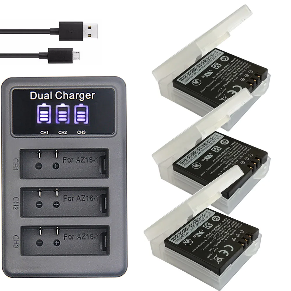 3battery andcharger Аккумулятор 1400 мАч для оригинальных аккумуляторов Xiaomi Yi 2 yi 4k+ светодиодный 3в1 зарядное устройство для экшн-камеры Xiaoyi Yi Lite - Цвет: 3battery andcharger