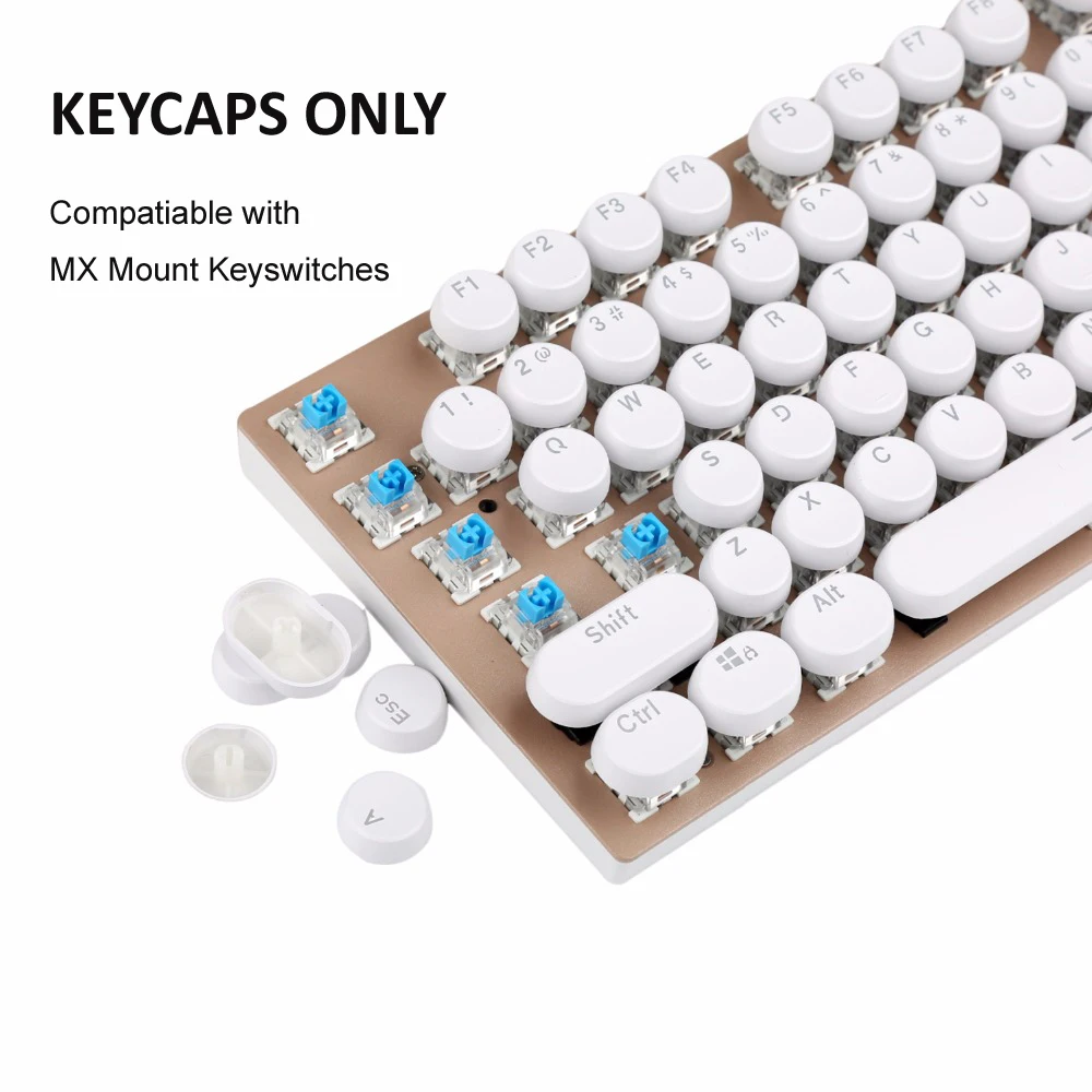 Круглые механические колпачки для клавиатуры Cherry MX Outemu Doubleshot с подсветкой в
