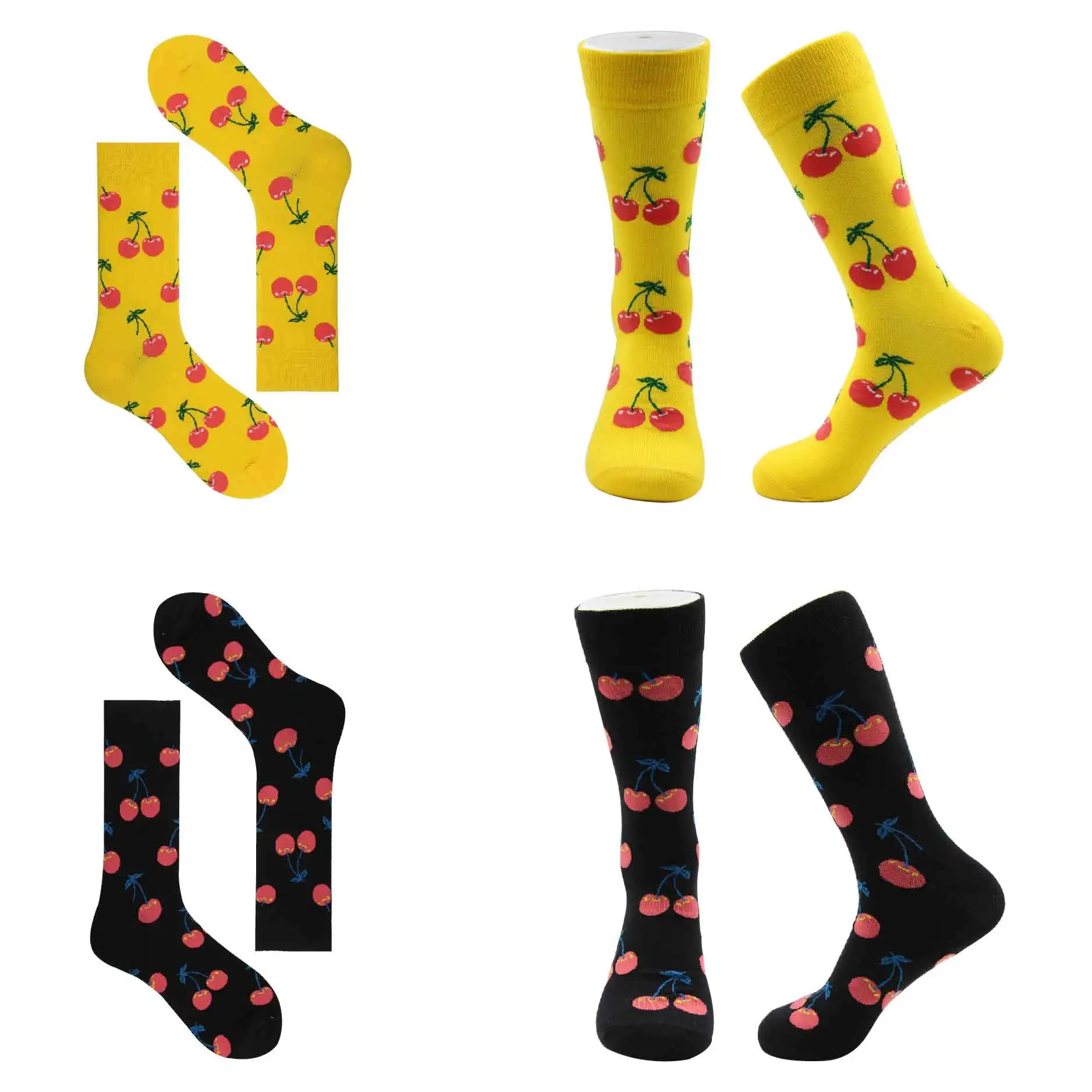 WH SOKKEN Happy new colorful Couple's combed cotton stocks в стиле хип хоп с рисунком ананаса фиолетового