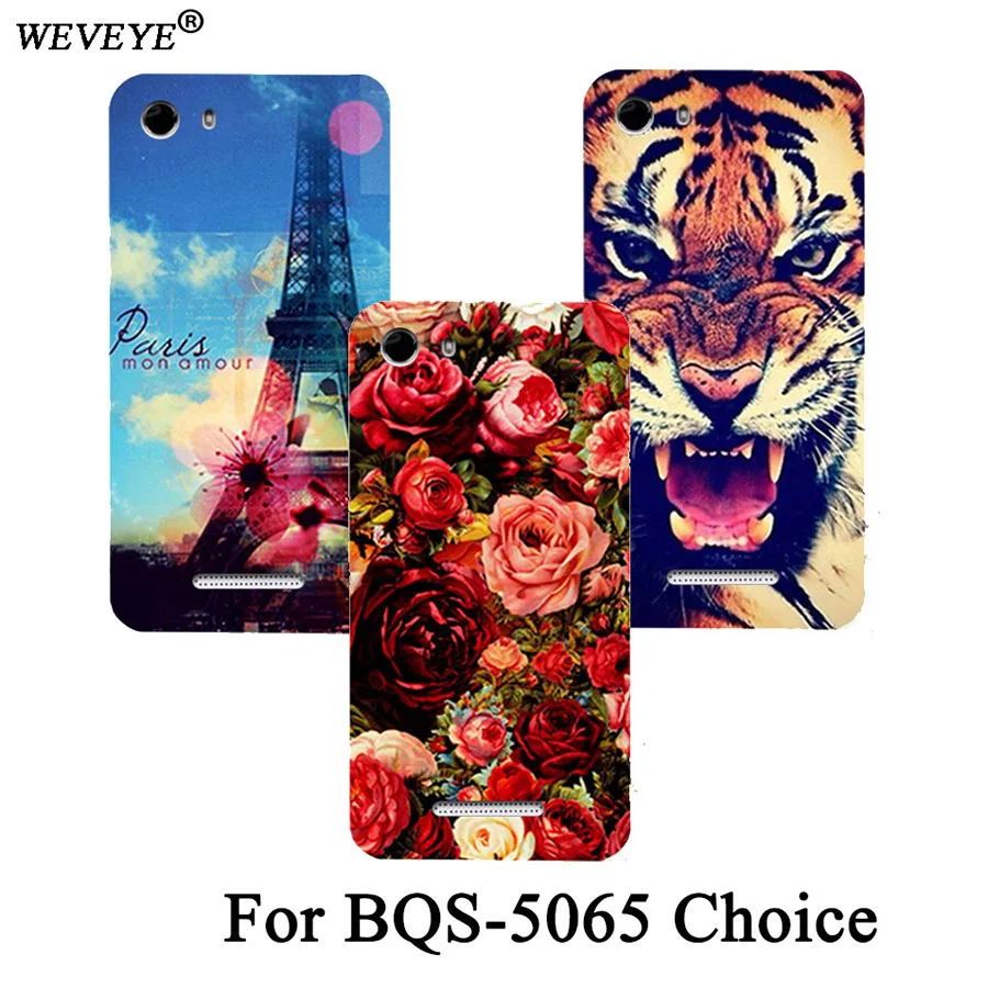 Cartoon printed Luxury Tiger Owl Rose Eiffel Towers patterns painted Cover Case For BQ BQS-5065 Choice Protective Back | Мобильные
