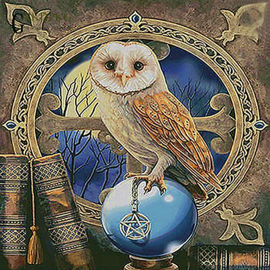 

Animal owl drill gift 5d diamond painting full square diamond embroidery Cross stitch pictures of rhinestones Wedding decoration