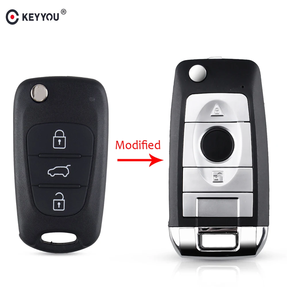 KEYYOU Modified 3 Buttons Flip Remote Auto Car Key Shell Blank For Kia Rio Picanto Ceed Cerato Sportage K2 K3 K5 Soul Case | Автомобили и
