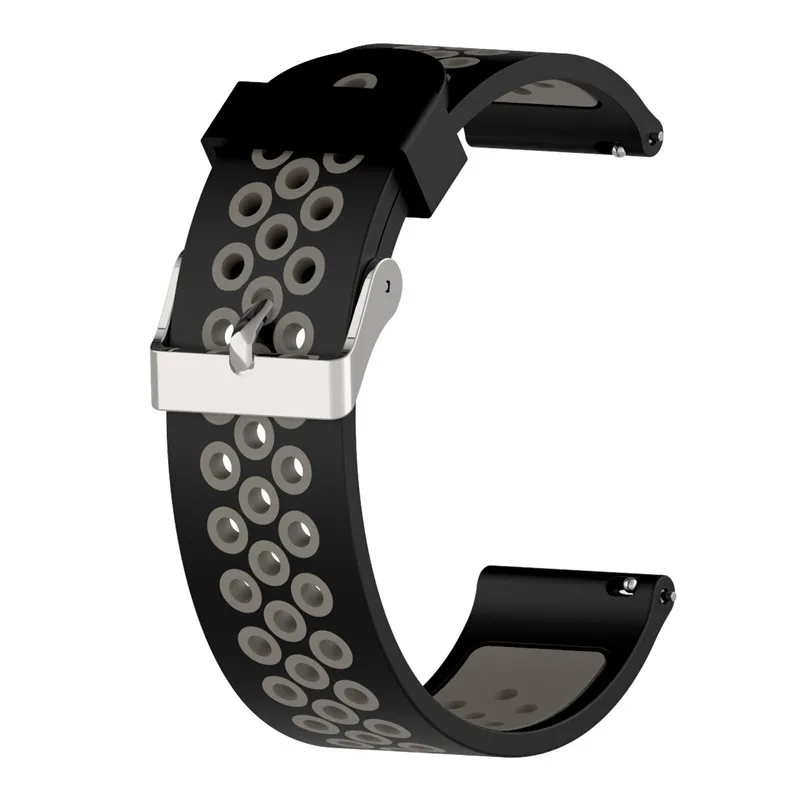 black grey 20 мм/22 мм замена силиконовый браслет для наручных часов Apple Watch 1/2/3/4 смарт ремешок для huawei часы 2/samsung/LG g/Ticwatch-1 шт - Цвет: black grey